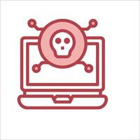 A laptop with a skull and a skull on it vector