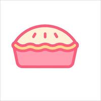 A pink pie icon on a white background vector