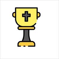A golden cup with a cross on it vector
