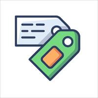 A price tag and a paper tag icon vector