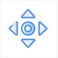 A blue and white icon with a game controller vector