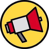 A megaphone icon in a circle vector