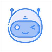 A robot icon with a smiley face vector