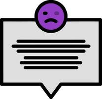 A speech bubble with a sad face on it vector