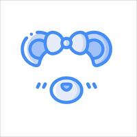 A blue teddy bear with a bow on its head vector