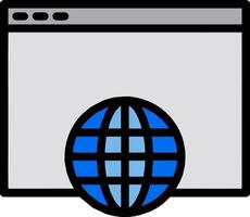 A globe icon on a computer screen vector