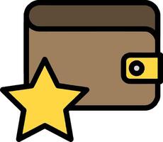 Wallet with star icon vector