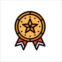 A star award icon with a ribbon around it vector