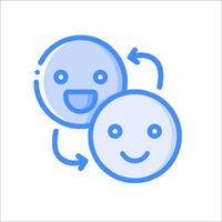 Two smiling faces with a circle around them vector