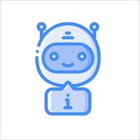 A robot with a blue background and a sign that says 1 vector