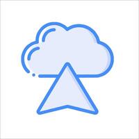 A cloud with a arrow pointing to it vector