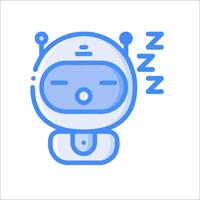 A cartoon robot sleeping on a white background vector