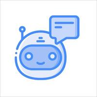 A robot with a speech bubble and a speech bubble vector