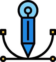 A blue pen with a light bulb on top vector