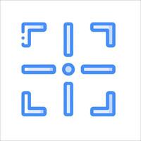 A blue square with four lines on it vector