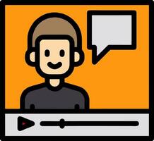 A man with a microphone and a speech bubble vector