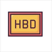 Hbd icon illustration on white background vector