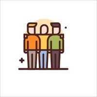 People standing together in a line icon vector