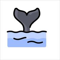 A whale tail is shown in the water vector
