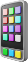 3d smartphone with UI icons png