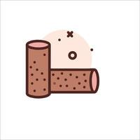 A cigarette with a hole in it and a circle around it vector