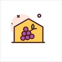 A house with grapes on it and a grape vine vector