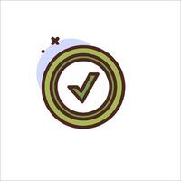 A check mark icon on a white background vector