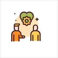 Two people are talking about a heart shape vector
