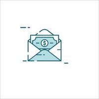 A money envelope icon with a dollar sign vector