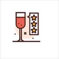A wine glass with five stars on it vector
