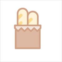 A bag of bread in a paper bag icon vector