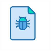 A bug icon on a file folder vector