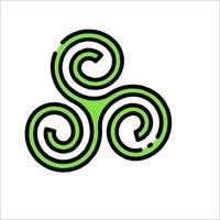 A green celtic symbol with three spirals vector