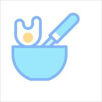 A bowl with a spoon and fork in it vector