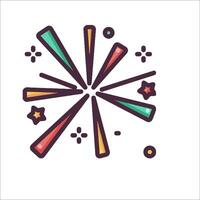 A colorful fireworks icon on a white background vector