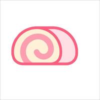 A pink and white roll of sushi vector
