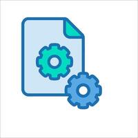 A file with gears and a document icon vector