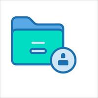 File folder icon with lock icon vector