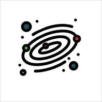 The planet is shown in a flat line style vector