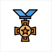 A medal with a star on it vector