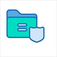 A folder with a shield and a file icon vector