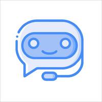 A chatbot icon with a smiley face vector
