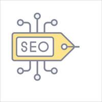 Seo icon with a tag and a line vector