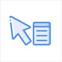 A blue arrow pointing to a document and a file vector