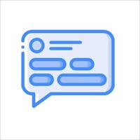 A chat bubble icon with a message in it vector