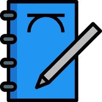 A notebook with a pen and a pencil vector