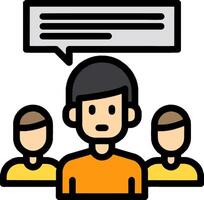 A group of people with a speech bubble above them vector