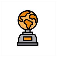 The globe on a trophy icon vector