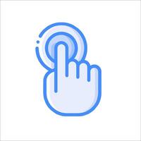 A hand pressing a button on a white background vector