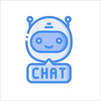 Chatbot icon with a blue face and a smile vector
